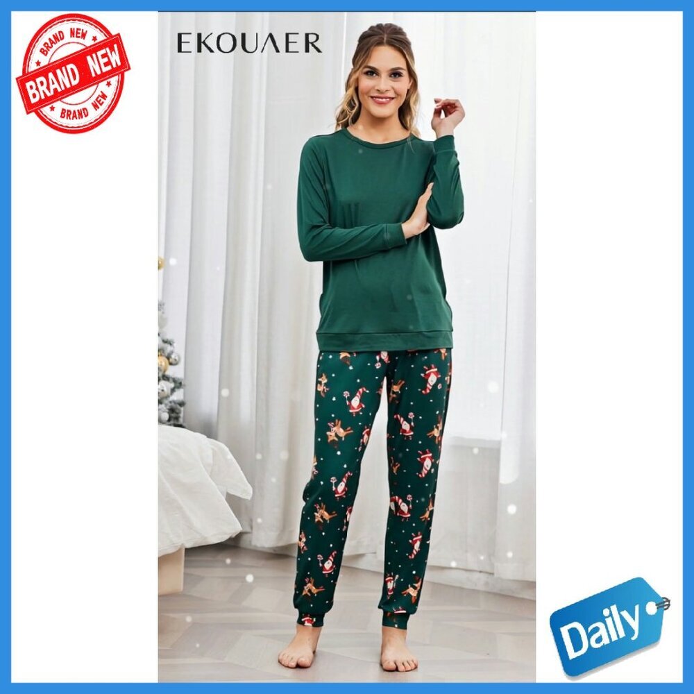 Soft Long Sleeve Pajama Set with Pockets, 2-Pack Jogger Lounge Wear - Picture 5 of 8